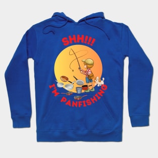 Shh.. I'm panfishing cottage core boy with dog fishing indoors Hoodie